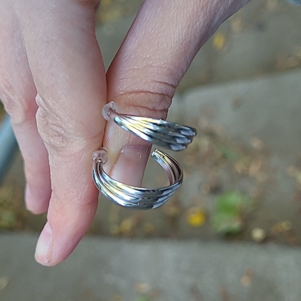 2 for $14! Silver Hoop Earrings NWOT